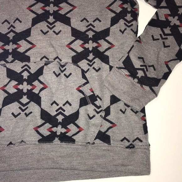 On The Byas Sweatshirt Gray, Black & Red Size Medium Kangaroo Pocket - Picture 2 of 9